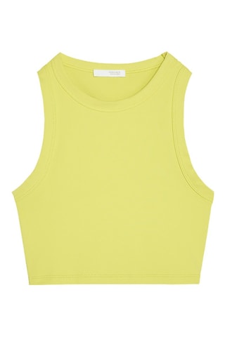 Camisola de alças cropped - Verde-claro