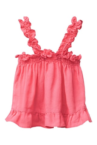 Camisola de alças de linho - Vermelho