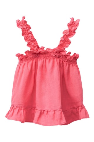 Camisola de alças de linho - Vermelho