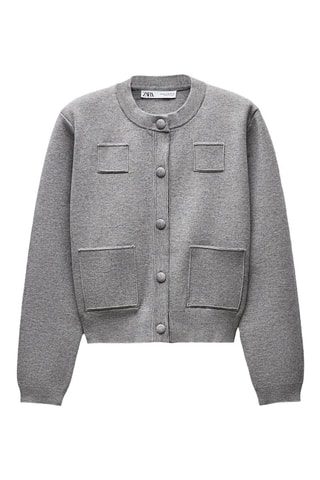 Casaco de malha - Cinzento mesclado