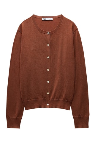 Casaco de malha em lã - Castanho