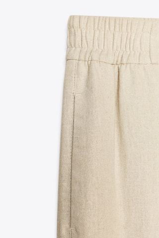 Pantalon wide legs en lin - Beige