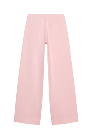 Pantalon wide legs taille haute - Rose poudré