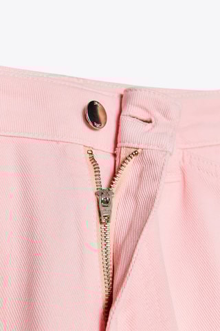 Pantalon wide legs taille haute - Rose poudré