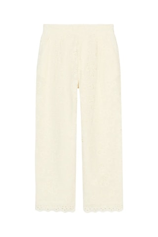 Pantalon en broderie anglaise - Ecru