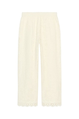 Pantalon en broderie anglaise - Ecru