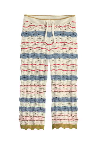 Calças - Branco e azul-claro