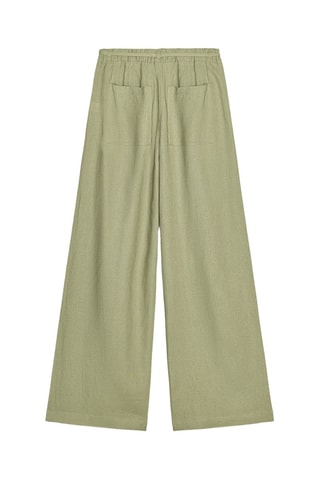 Pantalon wide legs en lin - Vert