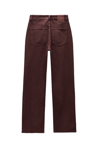 Pantalon straight taille haute - Marron