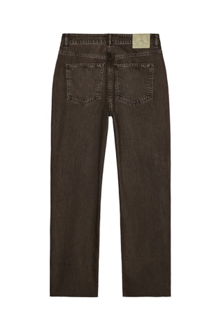 Pantalon straight taille haute - Marron