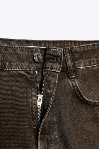 Pantalon straight taille haute - Marron