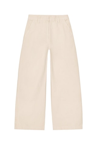 Calças de ganga wide legs - Bege