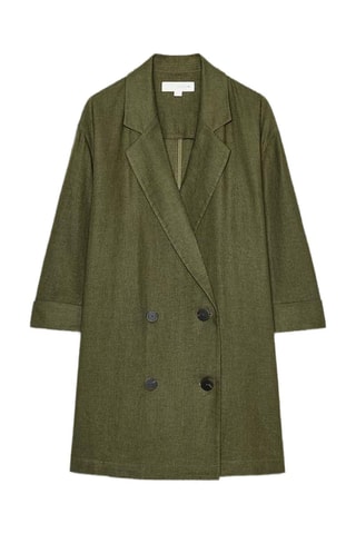 Casaco em linho - Verde-escuro