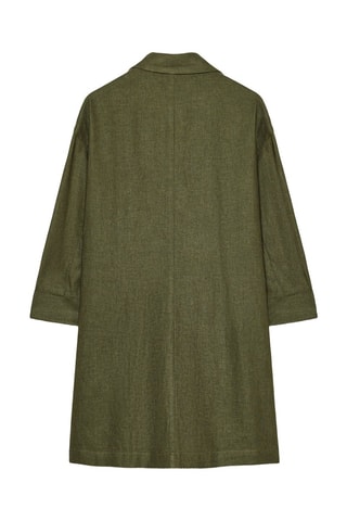 Casaco em linho - Verde-escuro