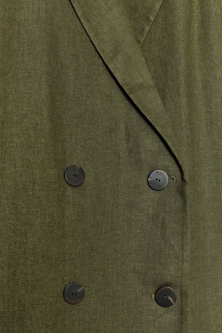 Casaco em linho - Verde-escuro