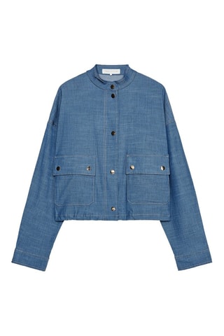 Casaco de ganga - Azul-cobalto