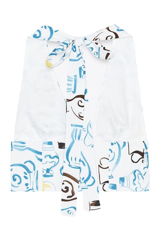 Top - Branco e azul-celeste