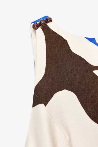 Top - Branco e azul-real