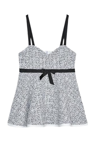 Top em tweed - Azul-marinho-mesclado