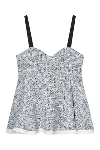 Top em tweed - Azul-marinho-mesclado