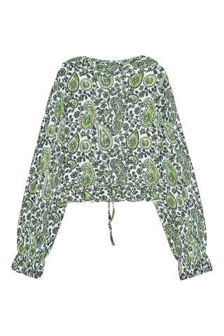 Top com folhos - Verde-claro