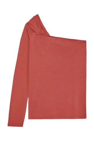 Top assimétrico - Vermelho-tijolo