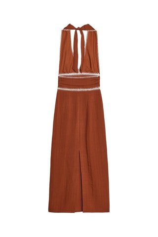 Vestido midi - Vermelho-tijolo