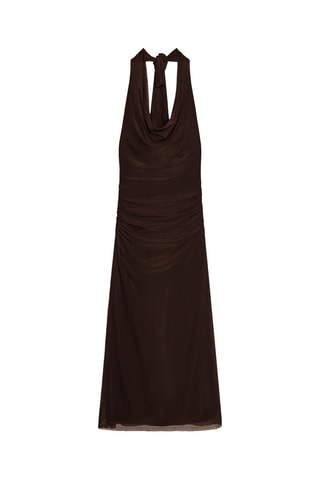 Vestido drapeado - Castanho