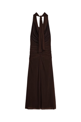 Vestido drapeado - Castanho