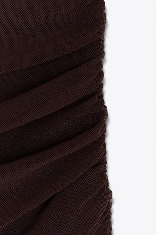 Vestido drapeado - Castanho