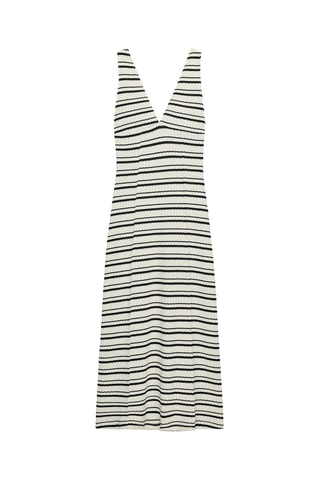 Vestido midi - Cru e preto