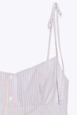 Vestido estilo patinadora - Azul-claro e branco