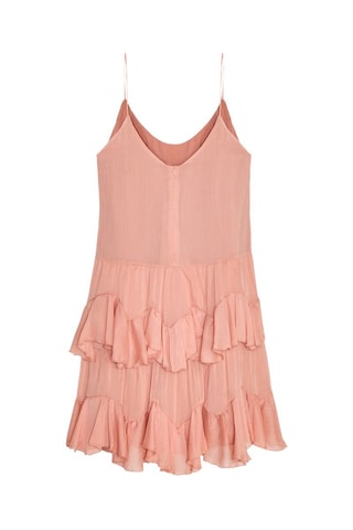 Vestido com folhos - Rosa