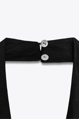 Vestido comprido em linho - Preto