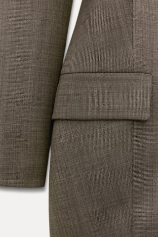 Vestido direito em lã - Castanho