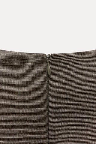 Vestido direito em lã - Castanho