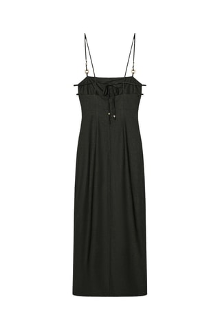 Vestido comprido em linho - Preto