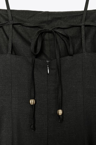 Vestido comprido em linho - Preto