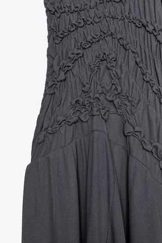 Vestido com folhos - Cinzento