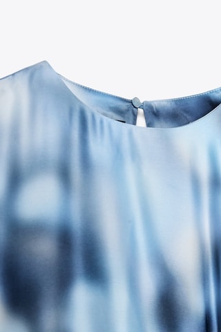 Vestido midi - Azul-claro e cru