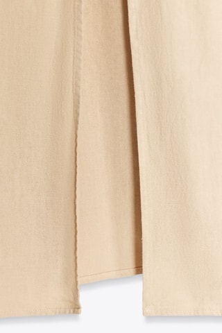 Vestido midi em linho - Bege