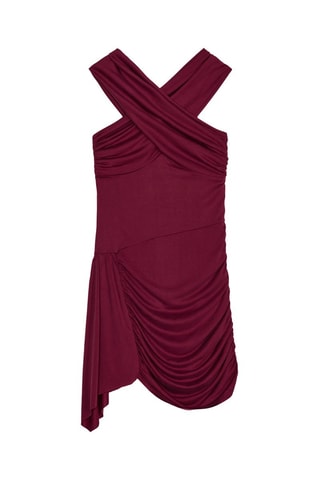 Vestido drapeado - Bordô