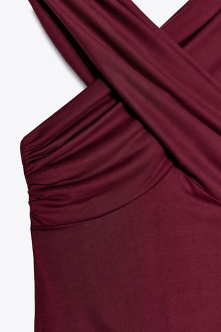 Vestido drapeado - Bordô