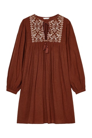 Vestido estilo patinadora - Vermelho-tijolo