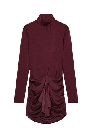 Vestido drapeado - Bordô