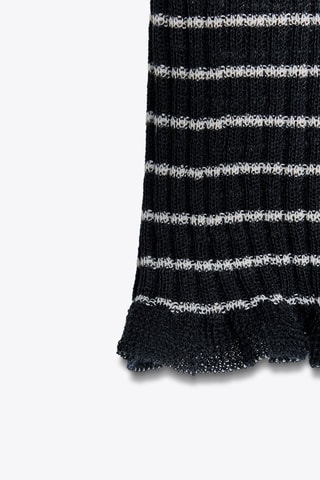 Vestido direito - Azul-noite e branco