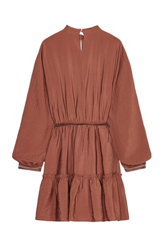 Vestido estilo patinadora - Vermelho-tijolo