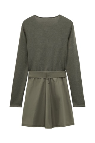 Vestido efeito ilusório - Caqui