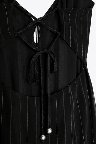 Vestido direito - Preto e prateado