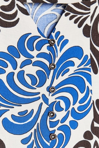 Vestido direito - Azul-real e branco